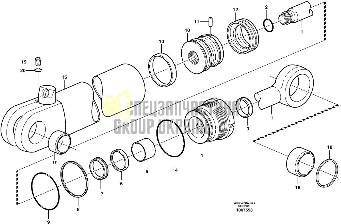 11709543 Ремкомплект (набір ущільнень) для Volvo BL70, BL71, BL71PLUS