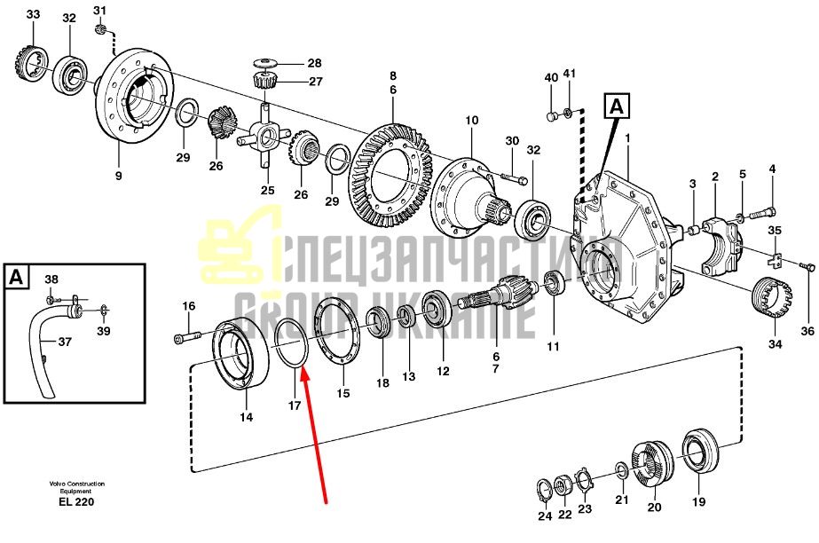 17264219 Кільце ущільнювальне, сальник VOLVO L150E, L180G