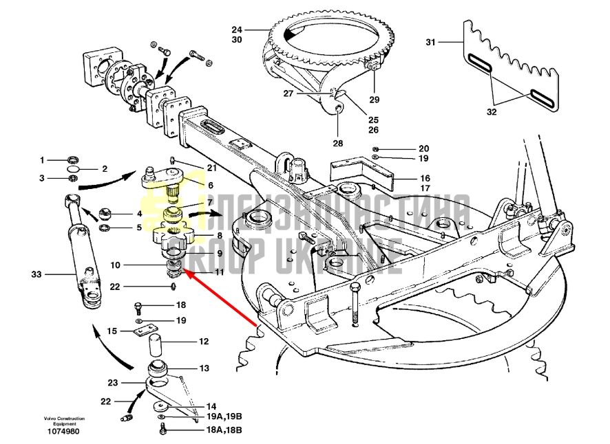 Купити Volvo 14013647 Підшипник тяги для L180, L160