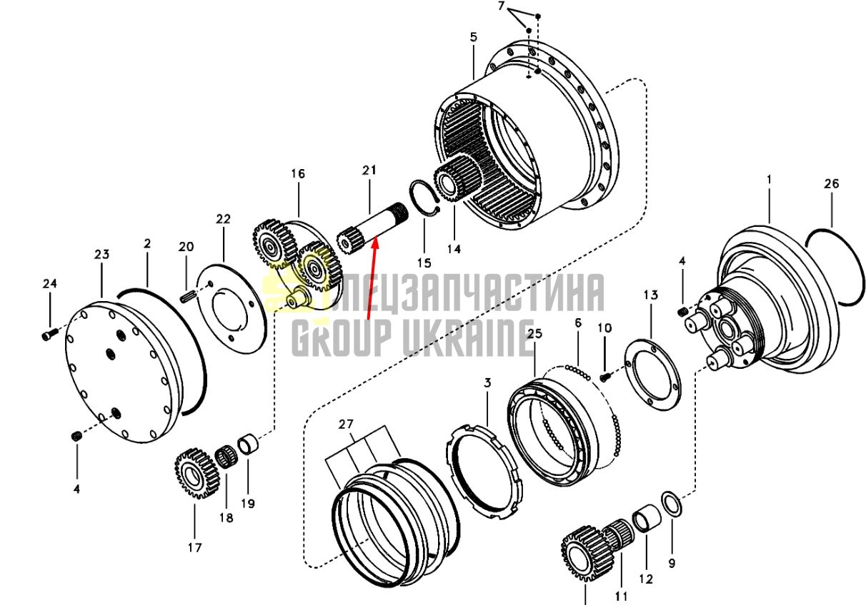 14505062 Вал головної передачі VOLVO EC55