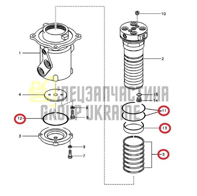 14514937 Ремкомплект поворотного колектора Volvo EC140