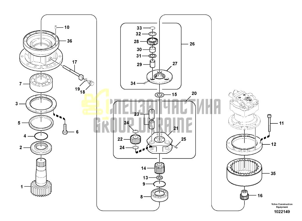 14516445 Редуктор повороту Volvo EC210, EC210B