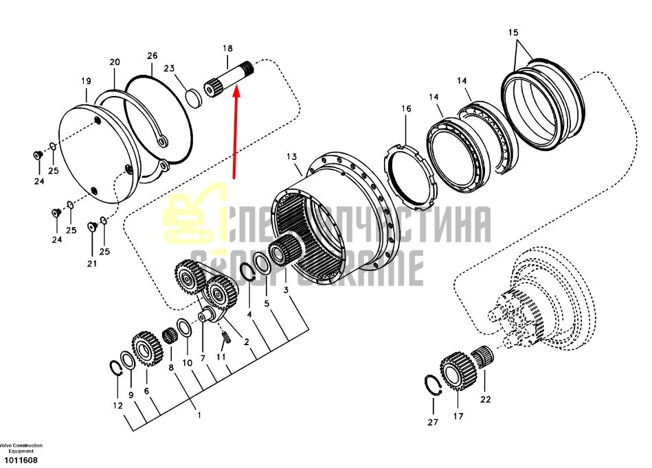 14516550 Вал головної передачі VOLVO ECR58