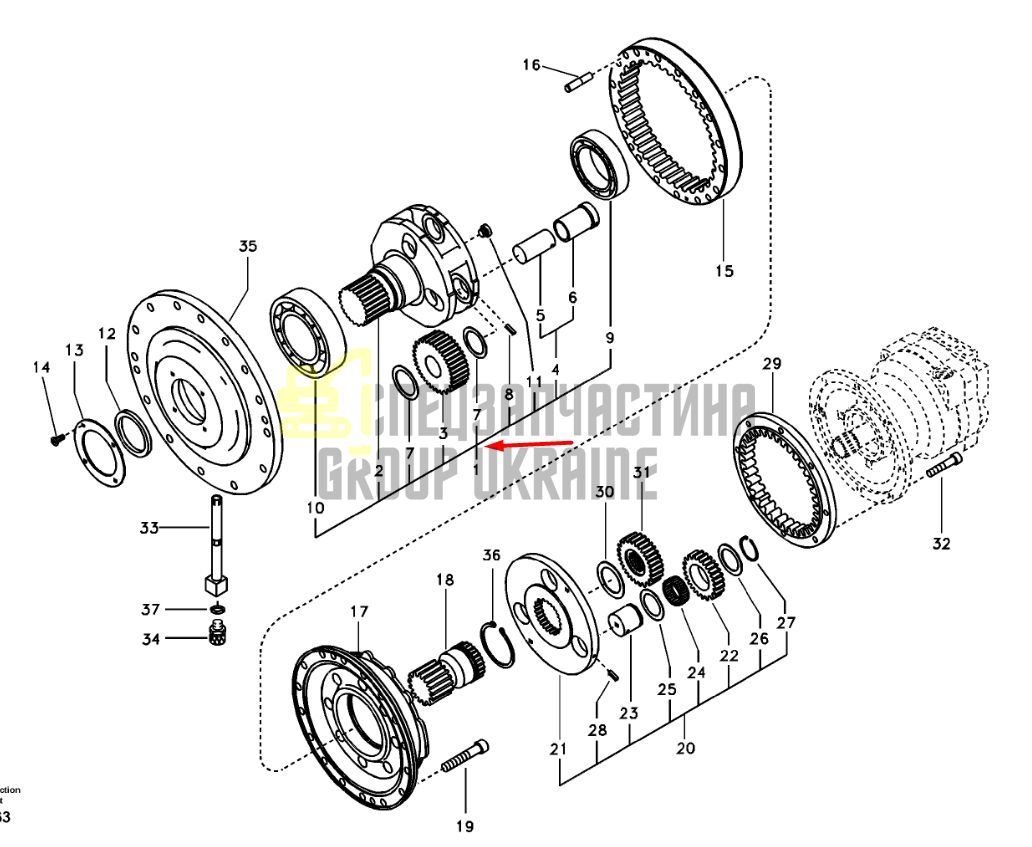 14518703 Планетарна передача поворотного редуктора VOLVO EC240B
