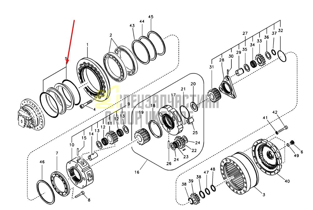 Сальник бортового редуктора 14528720 Volvo EC210B, EC240B, EC240C, FC2421C даукон, ущільнення