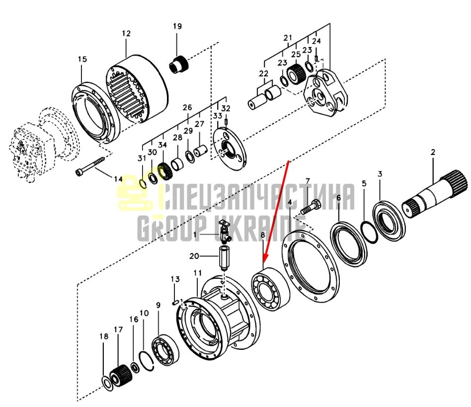 SA7118-00040 Підшипник редуктора повороту VOLVO EC210B/460B