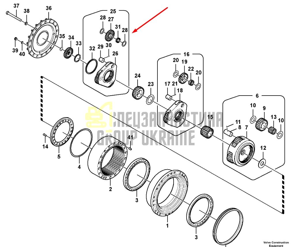 14566425 Перша планетарна передача VOLVO EC360B LC
