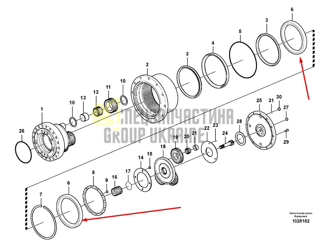 14573762 Главній подшипник VOLVO EC140B