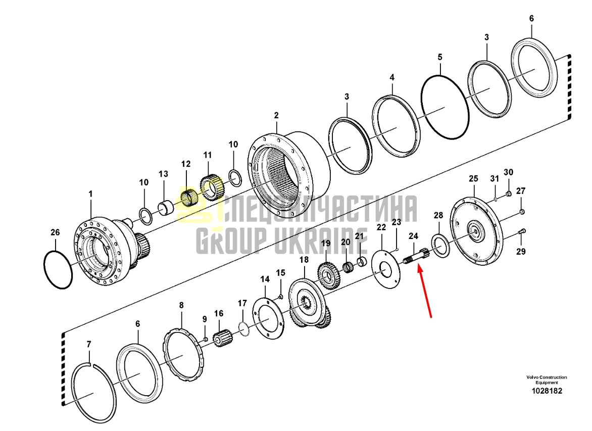 14573780 Вал головної передачі VOLVO EC140B