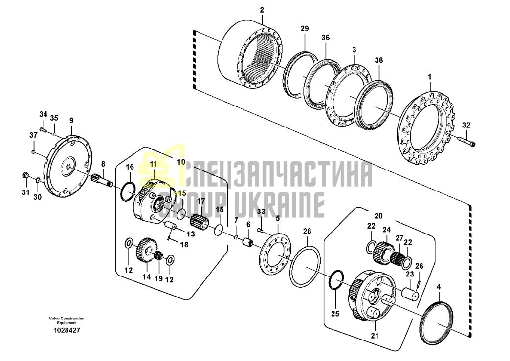 14575732 Бортовий редуктор ходу екскаватора VOLVO EC240