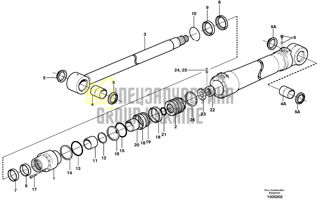 Volvo 14589724 Ремкомплект гідроциліндра для EW180, EW200