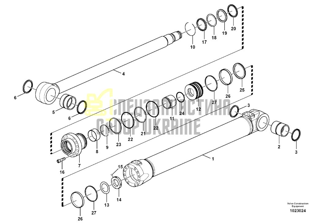 Купити Volvo 14589726 Ремкомплект циліндрових ущільнень для EW160C EW240E EWR170E EW210D EW160D