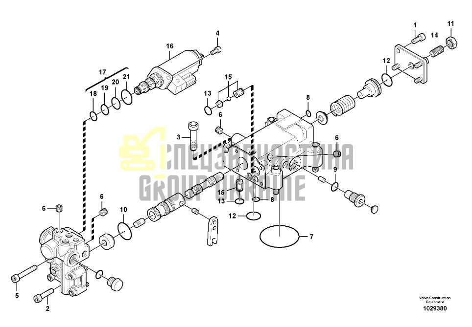 Volvo VOE14596499 Регулятор гідравлічного насоса Kawasaki K5V160DT-1E05, Handok