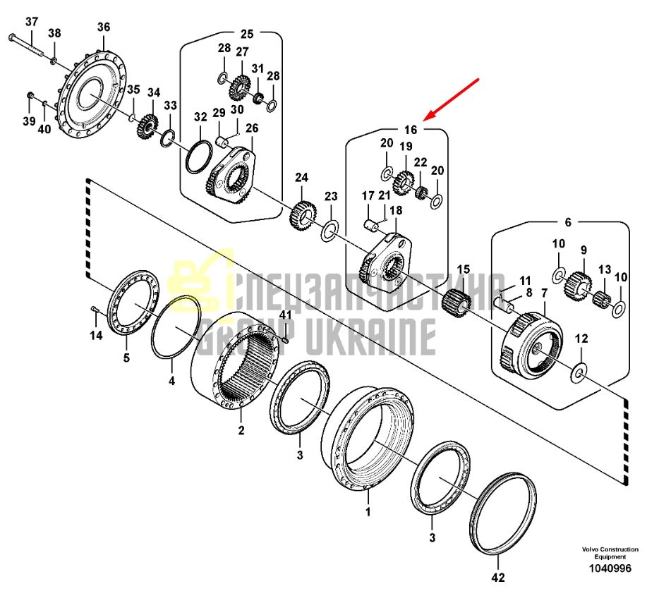14599939 Друга планетарна передача редуктора VOLVO EC300