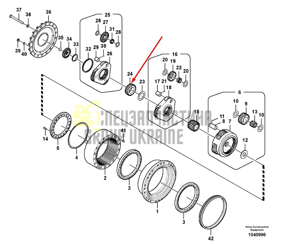 14599945 Сонячна шестерня VOLVO EC250, EC300