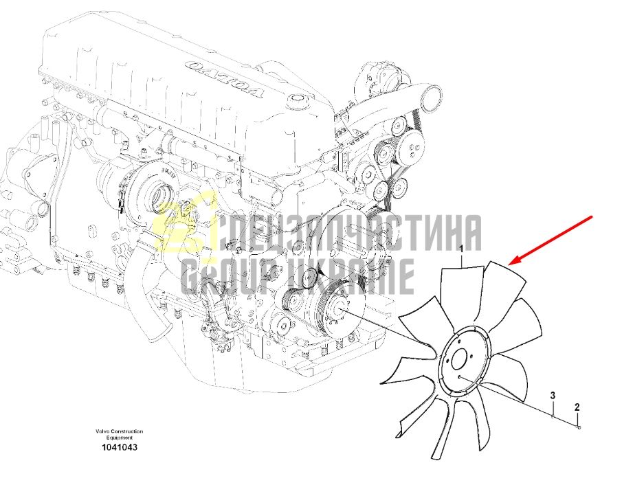 Купити Volvo 14603988 Крильчатка для EC210, EC220
