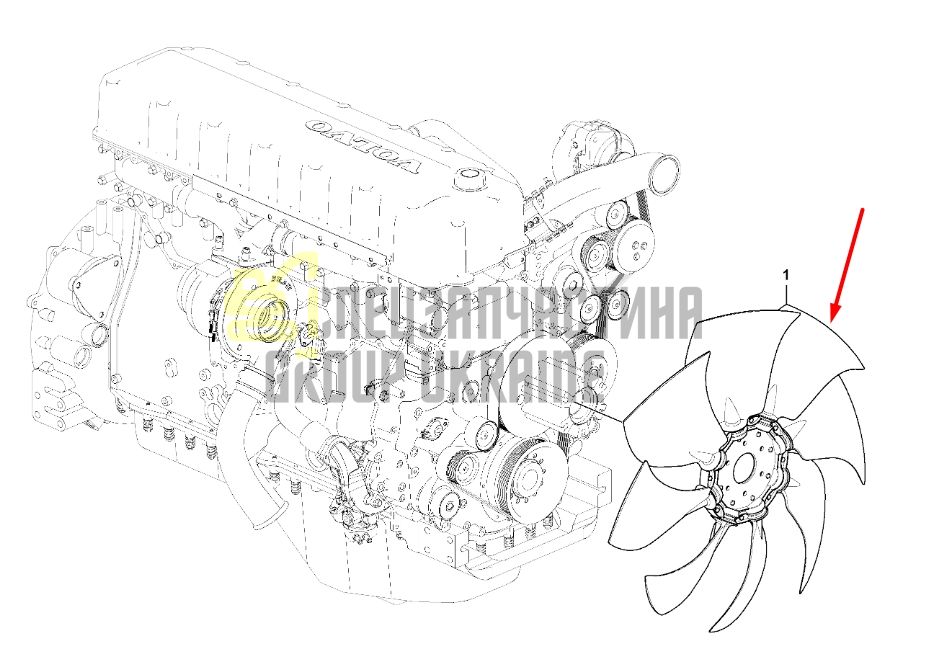 Купити Volvo 14607676 Крильчатка для двигуна D13F екскаватора EC480D