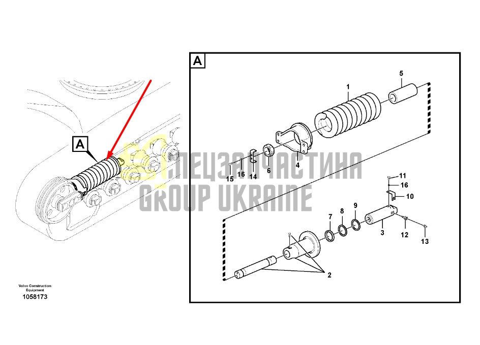 Volvo VOE14615150 Натяжитель цепи для EC360