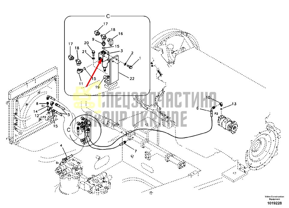 Volvo 14616530 Гідравлічний клапан охолоджуючого вентилятора