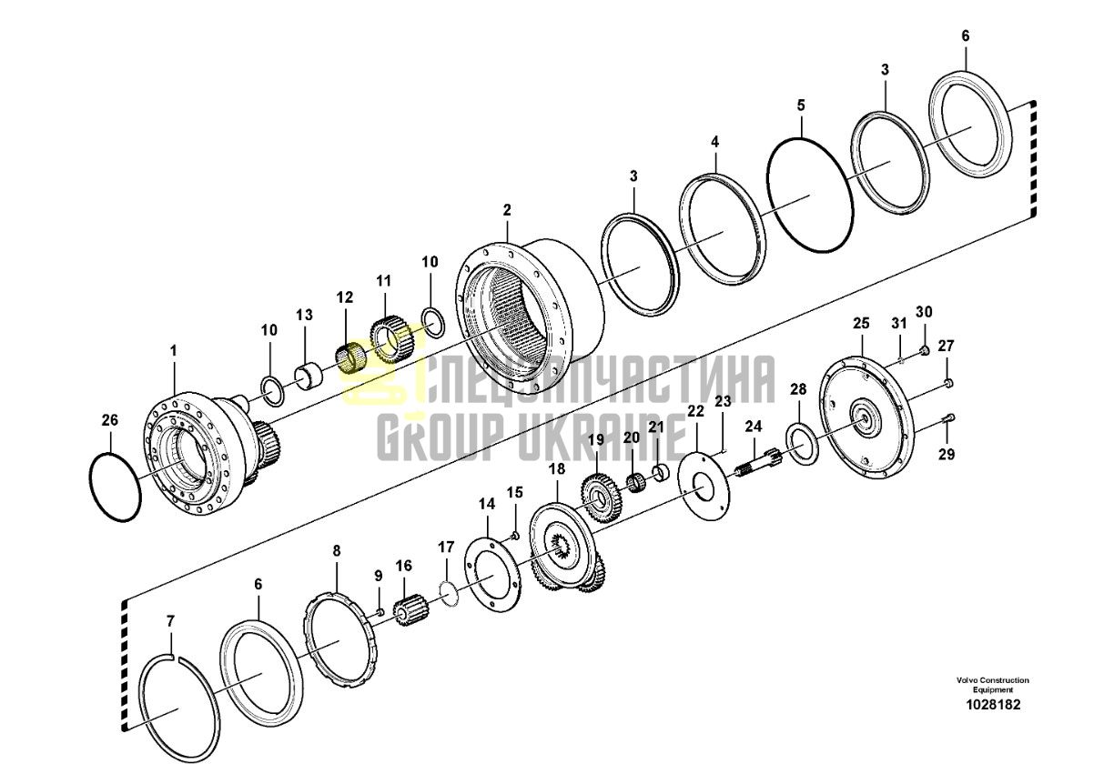Сальник бортового редуктора 14619871 Volvo EC120, EC140 даукон, ущільнення