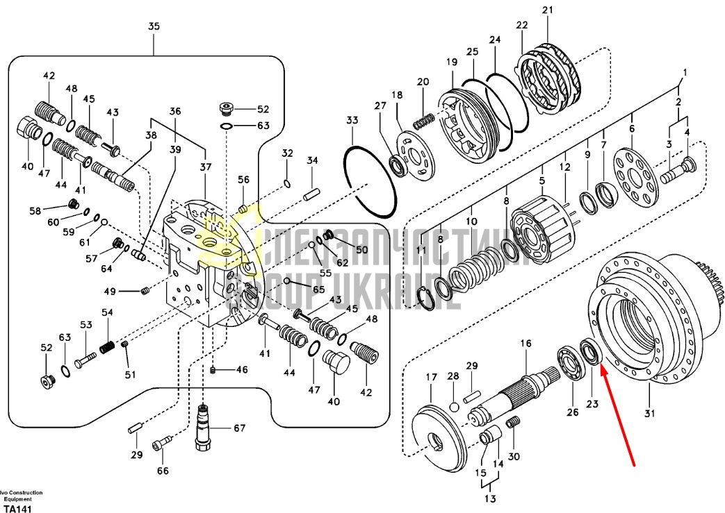 AP2240 Сальник передній гідромотора ходу екскаваторів Volvo