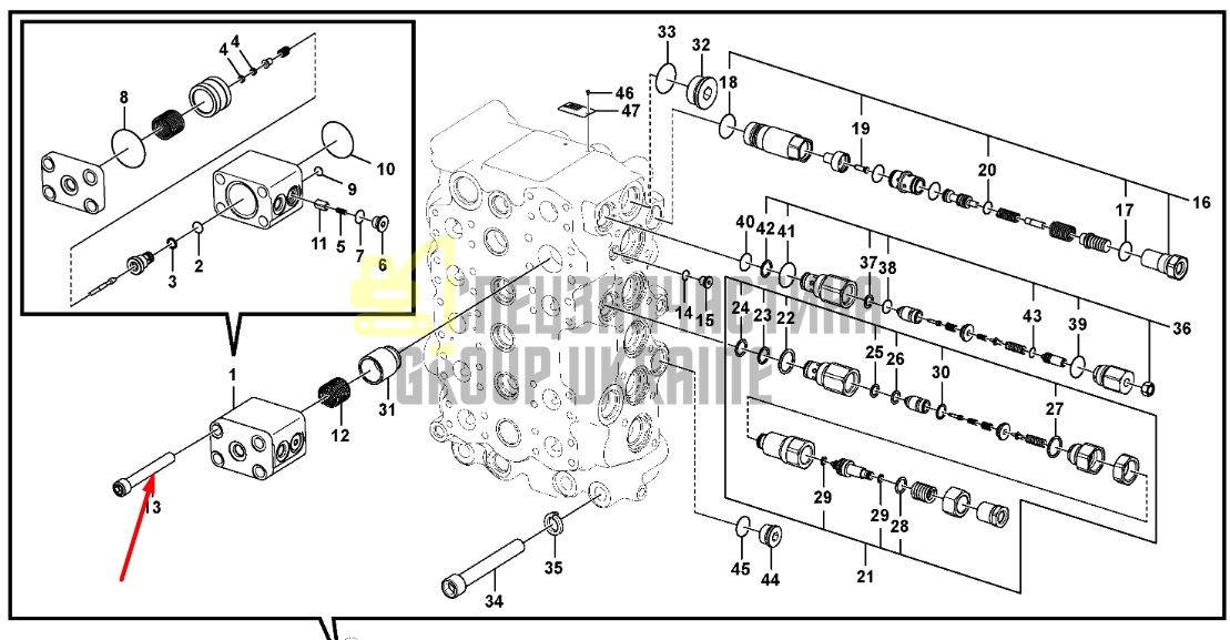 Volvo 14672659 Запобіжний клапан EC220E, EC250E, EC300E, ECR235E