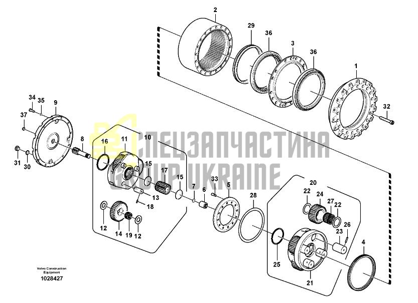 14693059 Редуктор ходу бортова Volvo EC220D/250D
