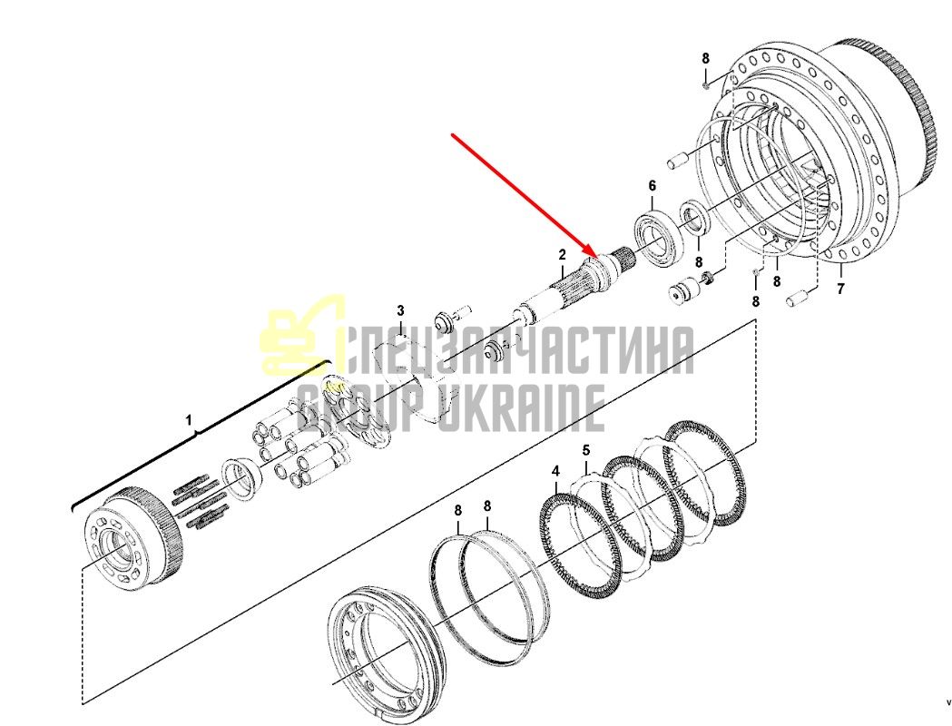 SA8230-33140 Вал гідромотора ходу Volvo