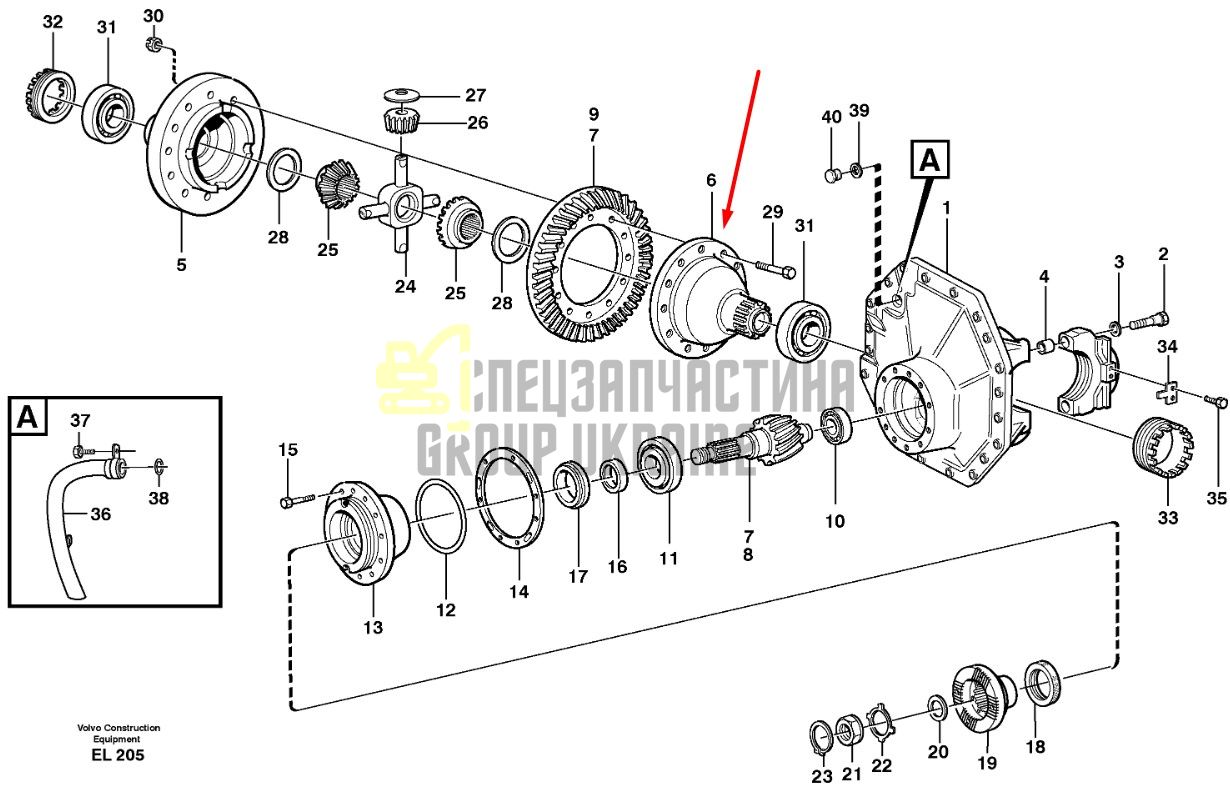 15156306 Корпус диференціалу Volvo L150, L180
