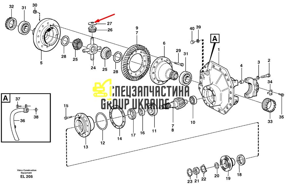 17203642 Упорна шайба Volvo L150, L180