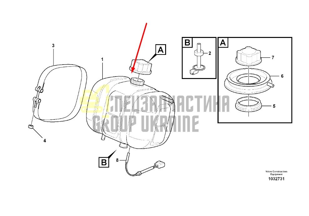 Придбати Volvo 17214674 Розширювальний бак для EC140, EC180