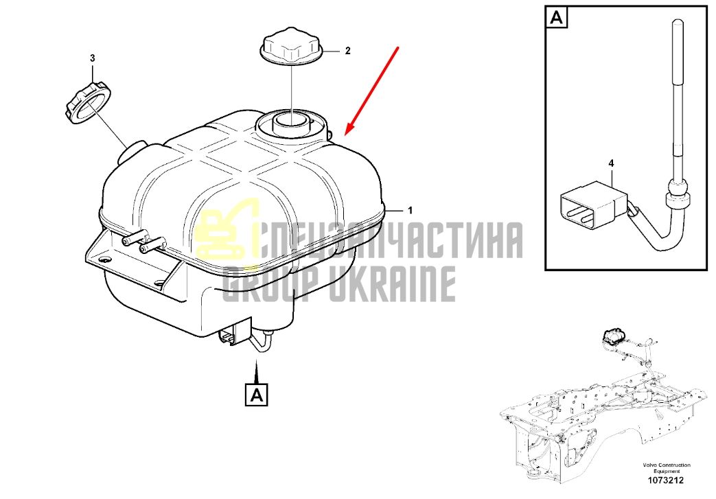 Придбати Volvo 17408219 Розширювальний бак для EC250, EC300