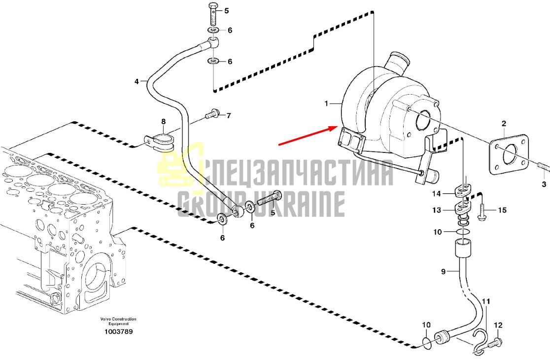 Volvo VOE20515585 Турбокомпресор (турбіна) на двигун D6D