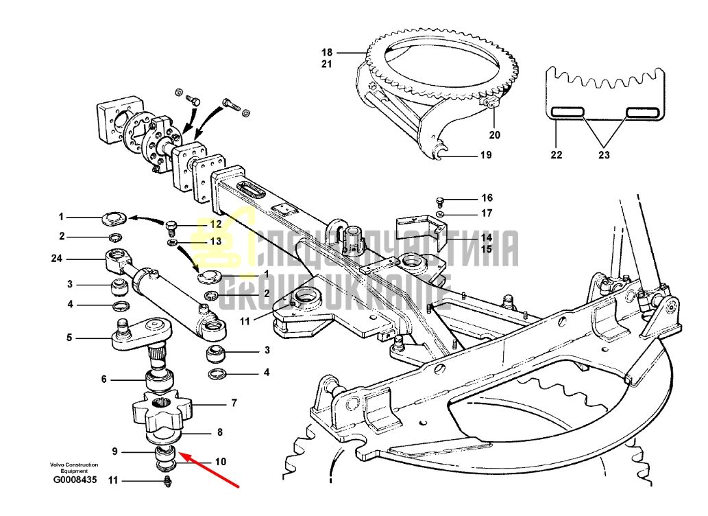 Купити Volvo CH19630 Сферичний підшипник ковзання G700, G900