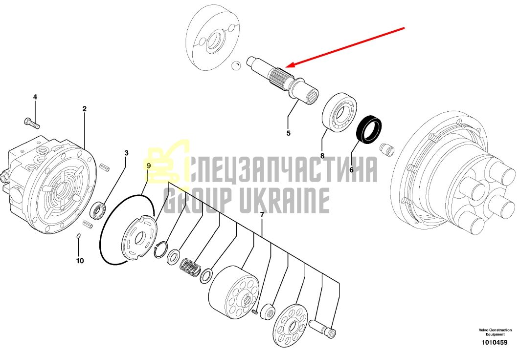 Вал гідромотора Volvo ECR38 PJ7417229