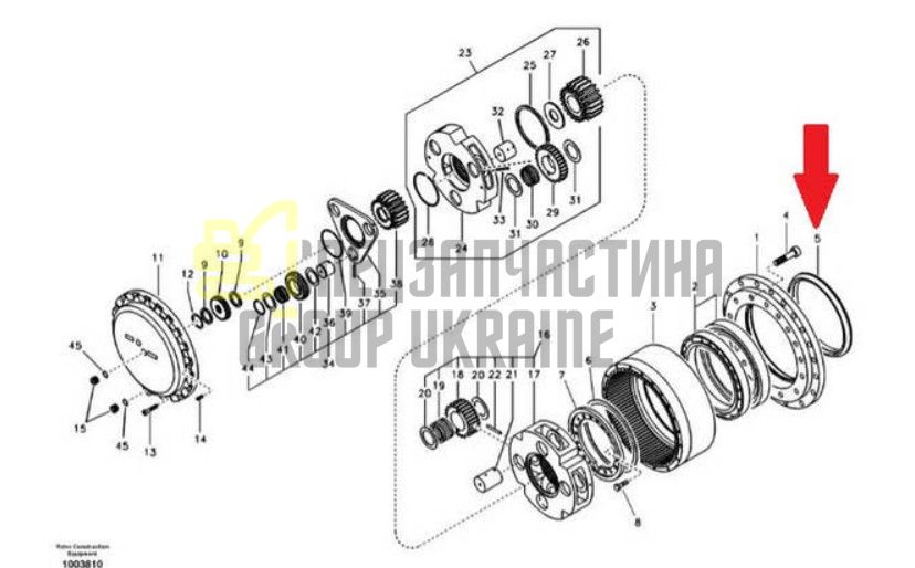 SA1036-00330 Ущільнення редуктора ходу Volvo EC290, EC360