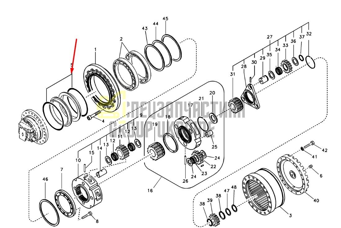Сальник, даукон, ущільнення SA7117-34130 для бортового редуктора VOLVO EC240B