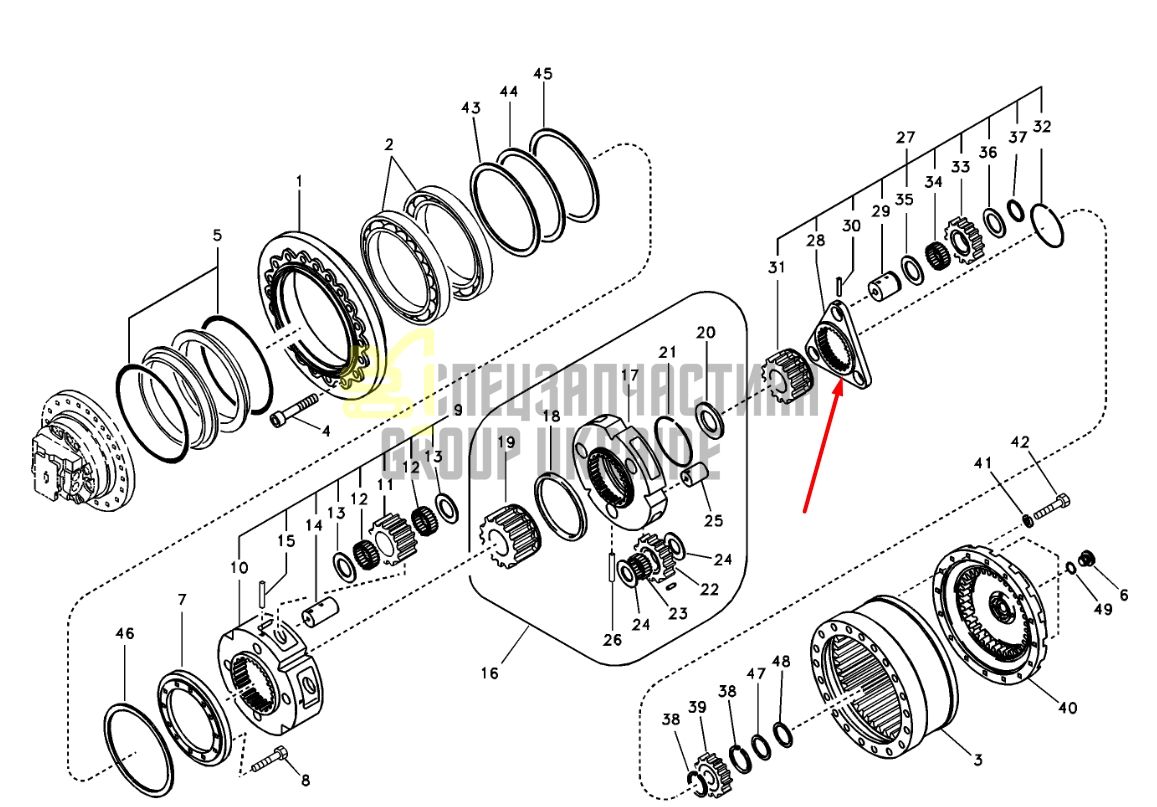 SA7117-34350 Водило планетарной передачи Volvo EC210, EC240