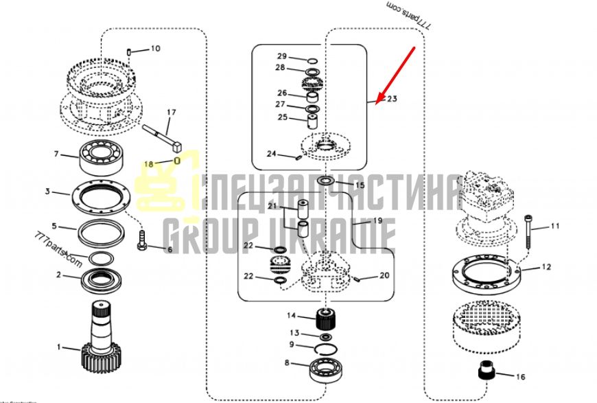 SA7118-30400 Водило редуктора повороту Volvo EC210