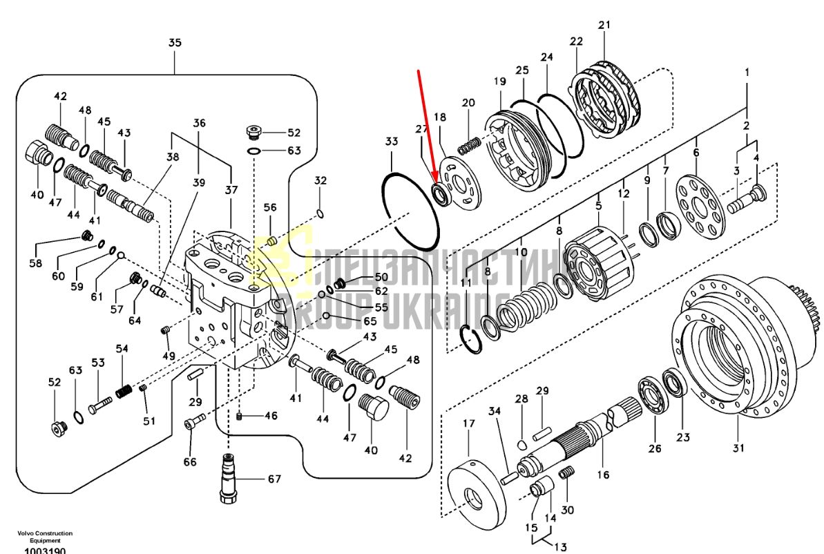 SA8230-21590 Підшипник редуктора ходу VOLVO EC160B