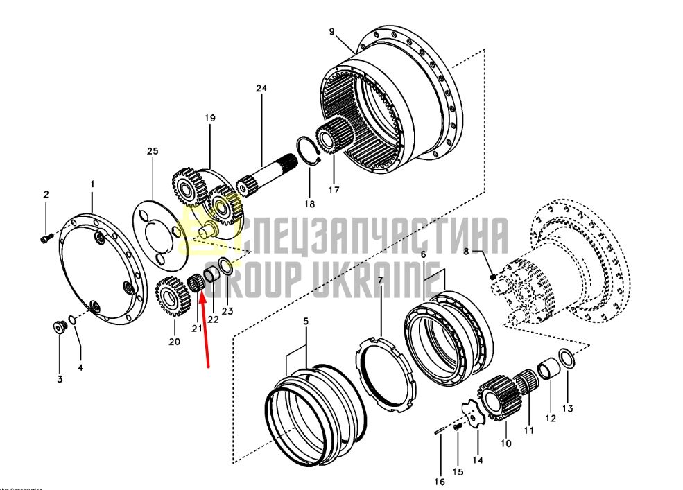SA8230-32440 Підшипник сателіту голчастий VOLVO EC135B