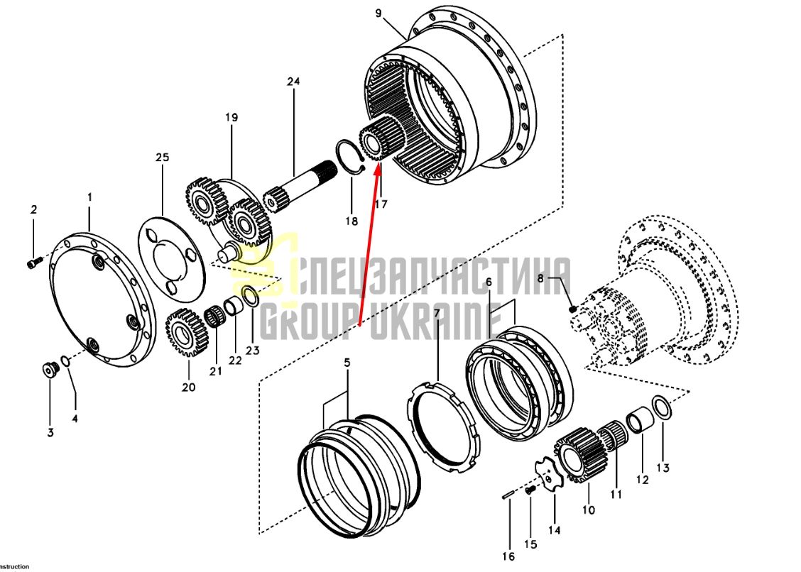 SA8230-32460 Сонячна шестерня VOLVO EC140B, EC140, EC135B