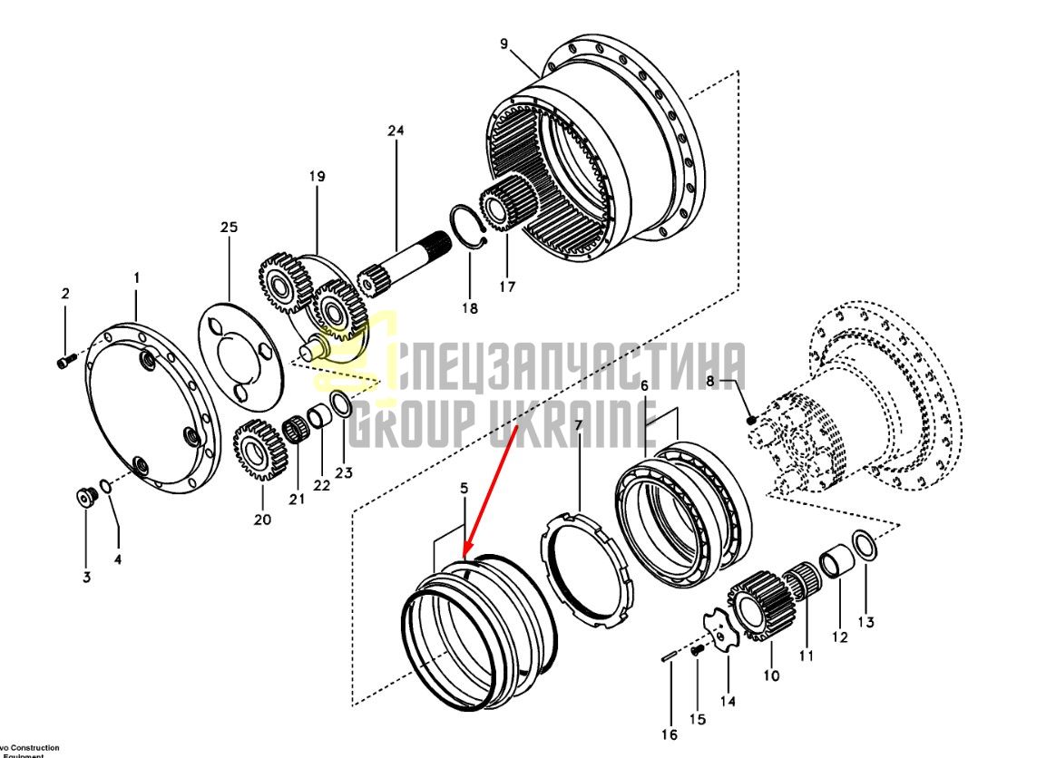 Сальник бортового редуктора 8230-32620 Volvo EC140 даукон, ущільнення