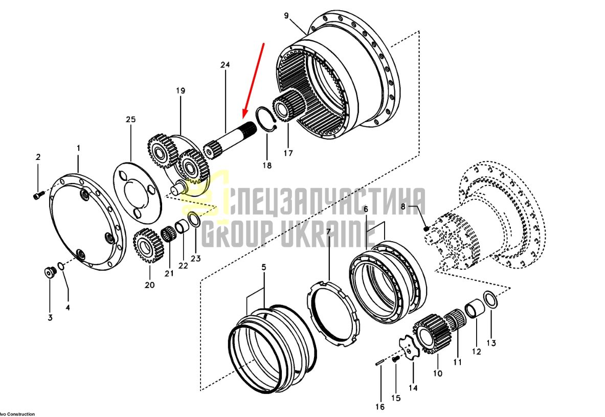 SA8230-33490Вал-шестерня сонячна Volvo EC140B