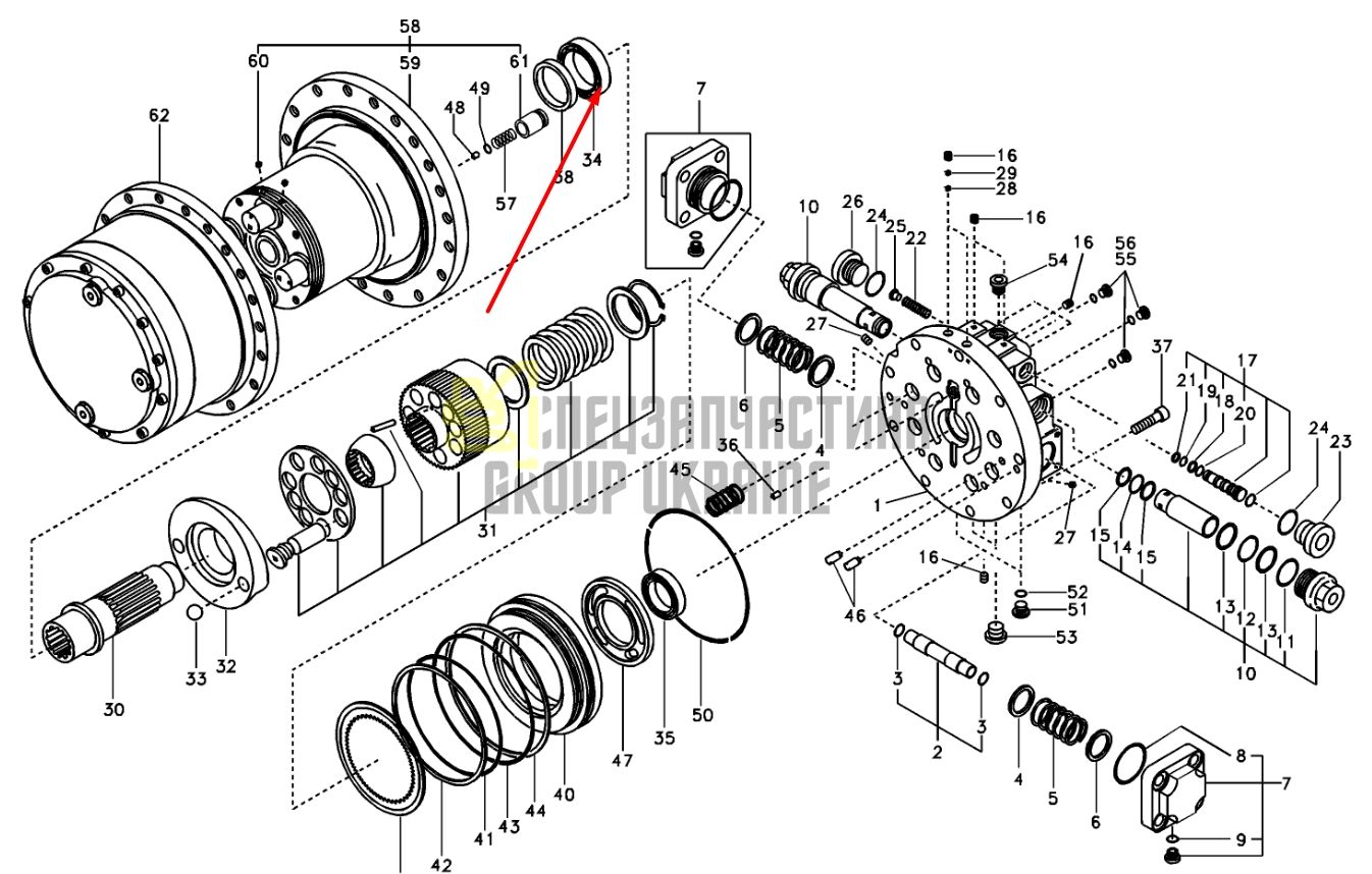 Роликовий підшипник VOLVO EC140B SA8230-33980