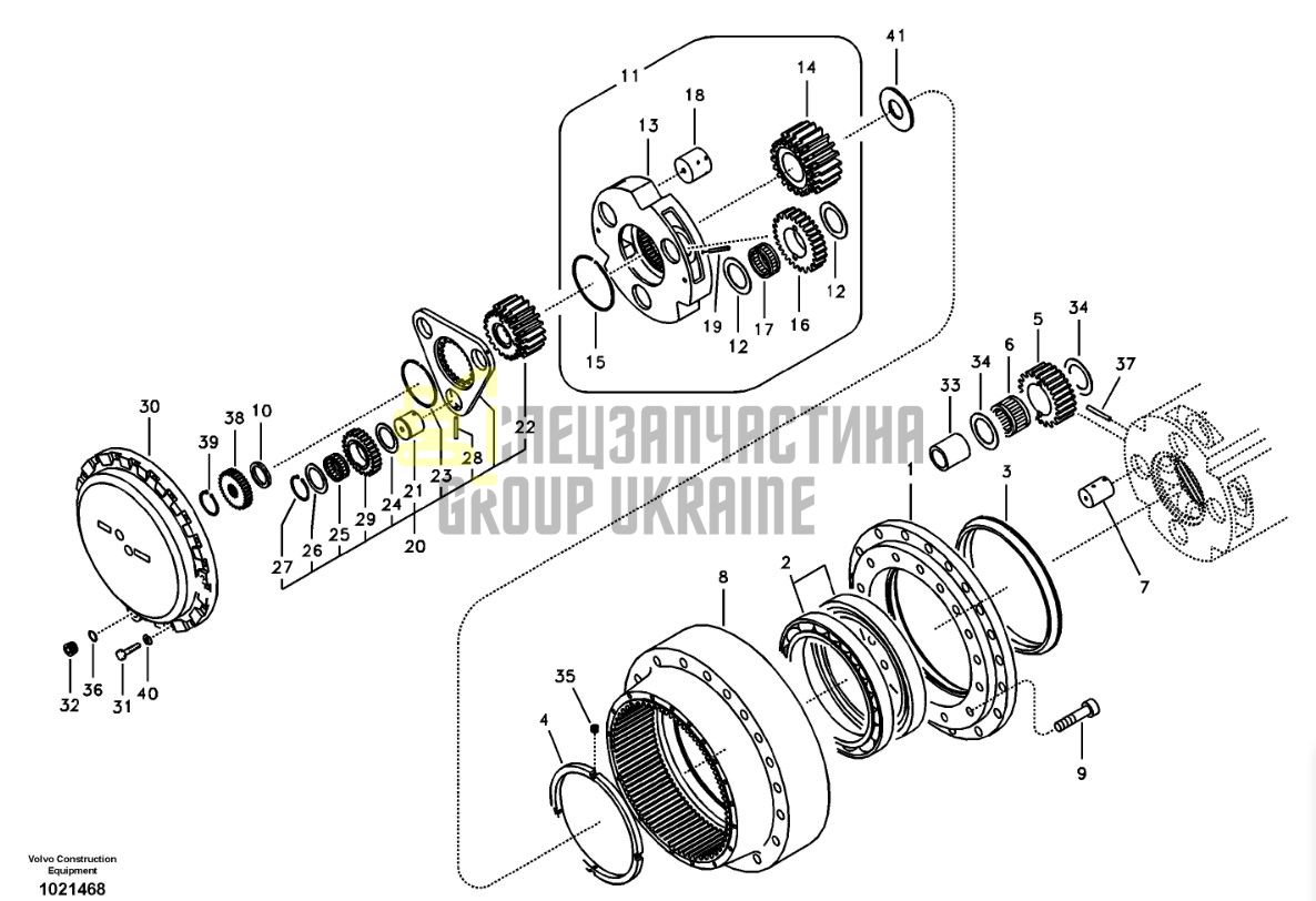 SA9325-06012 Штифт у палець сателіту бортового редуктора на екскаватор Volvo EC