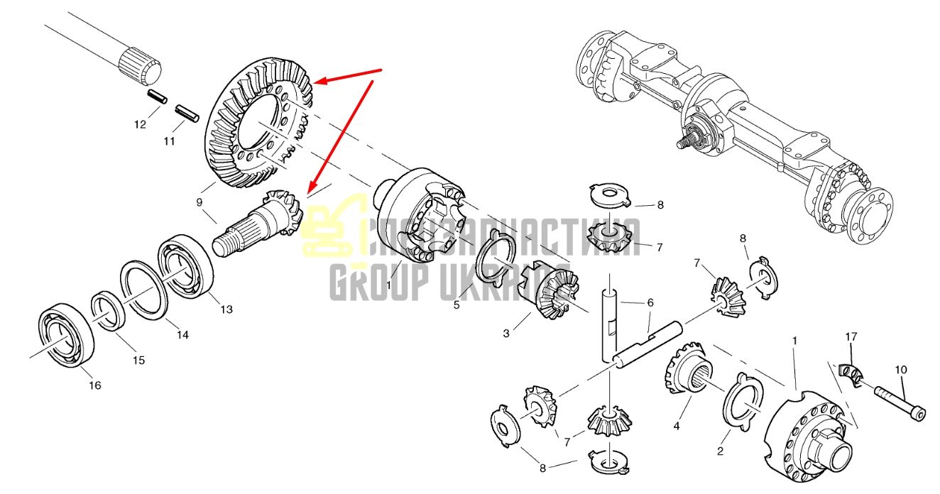 Головна пара (корончасте колесо та шестерня) ZM2906811 для Volvo L30, L35