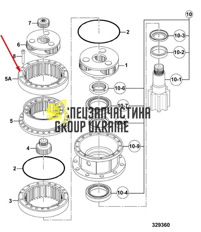 05/903862 Зубчасте колесо редуктора повороту JCB JS200, JS210, JS220, JS235