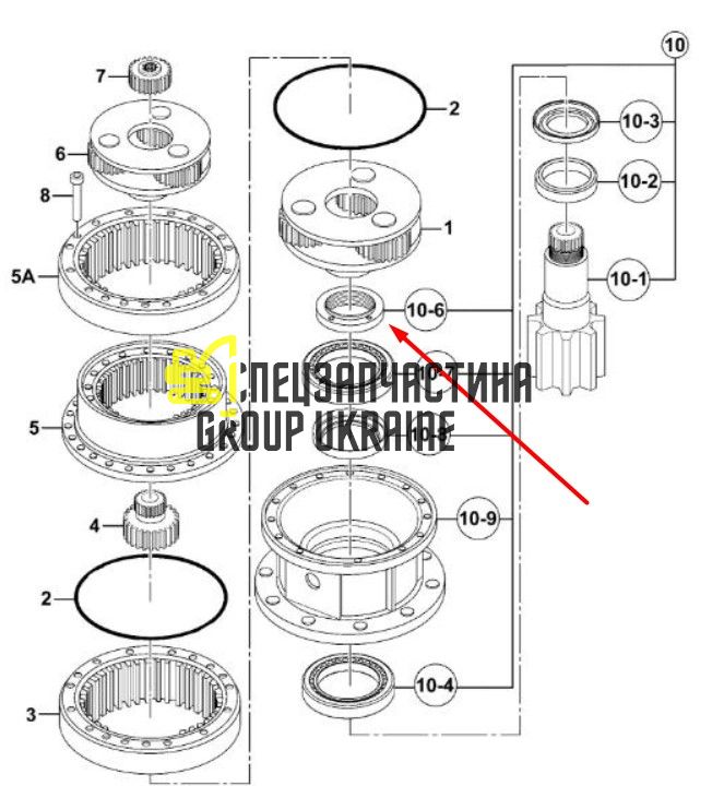 05/903874 Гайка редуктора повороту JCB JS160, JS175, JS180, JS200, JS210, JS220
