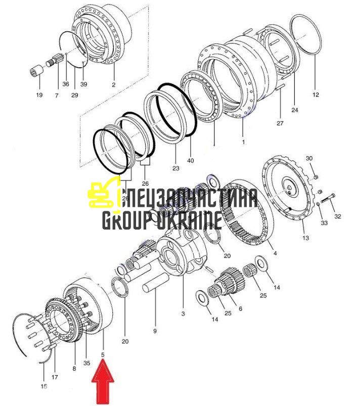 215809A Шестерня коронна редуктора ходу Doosan SOLAR 175LC-V